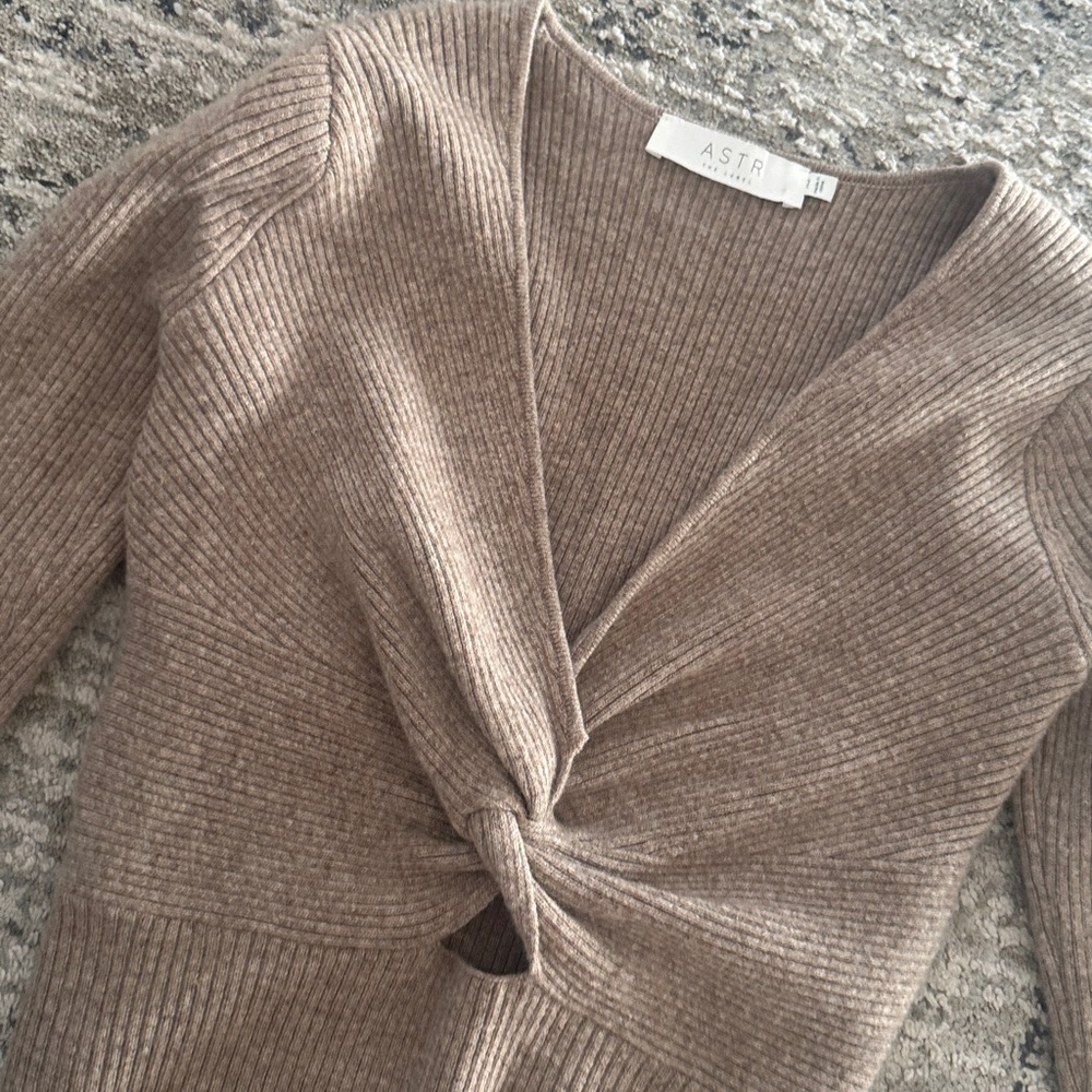 Astr Tan Twist-Front Sweater - Picture 3 of 3